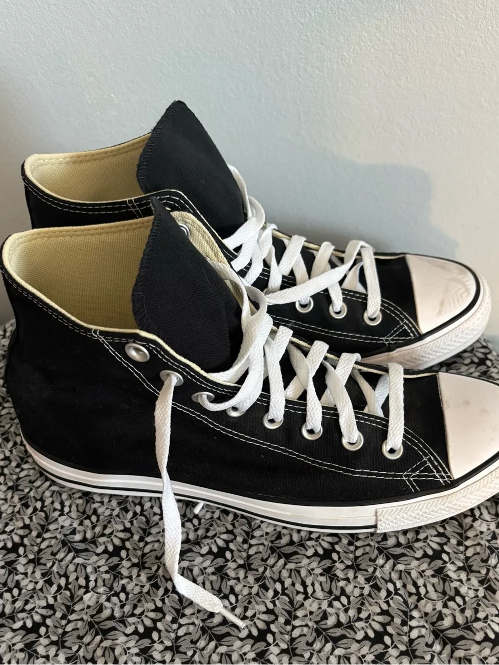 Converse Black and White High Top Sneakers - Picture 3 of 7